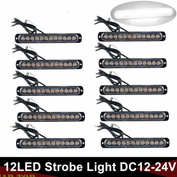 10pcs white led truck signal lights car 12 led emergency strobe light kit bar marker flash warning lamp 24v lights
10pcs white led truck signal lights car 12 led emergency strobe light kit bar marker flash warning lamp 24v lights