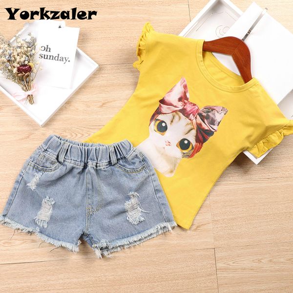kids girl clothes set summer cotton cute cat shirt and jeans shorts 2 pcs clothing set kids tracksuit new children outfits t200613, White
kids girl clothes set summer cotton cute cat shirt and jeans shorts 2 pcs clothing set kids tracksuit new children outfits t200613, White