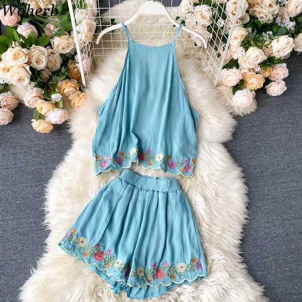 woherb 2020 casual 2 piece set women two pieces floral embroidery set sleeveless blouse wide leg pants suit thin outfits 25837, White
woherb 2020 casual 2 piece set women two pieces floral embroidery set sleeveless blouse wide leg pants suit thin outfits 25837, White