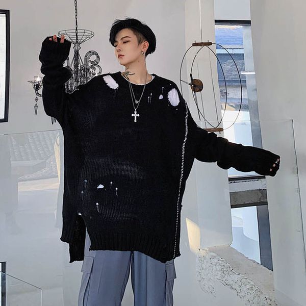 male vintage streetwear hip hop punk gothic fashion sweater men autumn winter loose big hole casual knitted pullover sweater, White;black
male vintage streetwear hip hop punk gothic fashion sweater men autumn winter loose big hole casual knitted pullover sweater, White;black