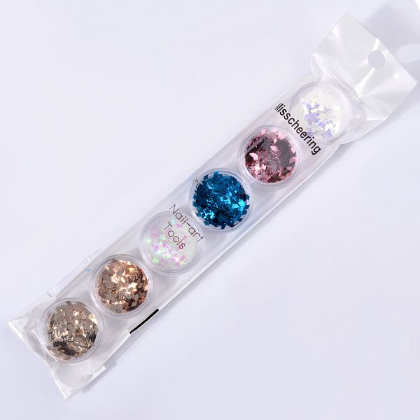 6 pcs nail art sequins glitter decorations diy handmade manicure for women lady 669, Silver;gold
6 pcs nail art sequins glitter decorations diy handmade manicure for women lady 669, Silver;gold