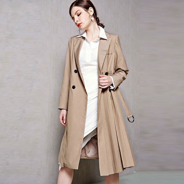 tvvovvin waist pleated trench women korea fashion high waist double breasted turn down collar pocket 2019 autumn coat d268, Tan;black
tvvovvin waist pleated trench women korea fashion high waist double breasted turn down collar pocket 2019 autumn coat d268, Tan;black