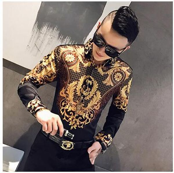 luxury black gold shirt 2019 autumn baroque men shirt long sleeve patchwork casual men slim fit print party club, White;black
luxury black gold shirt 2019 autumn baroque men shirt long sleeve patchwork casual men slim fit print party club, White;black