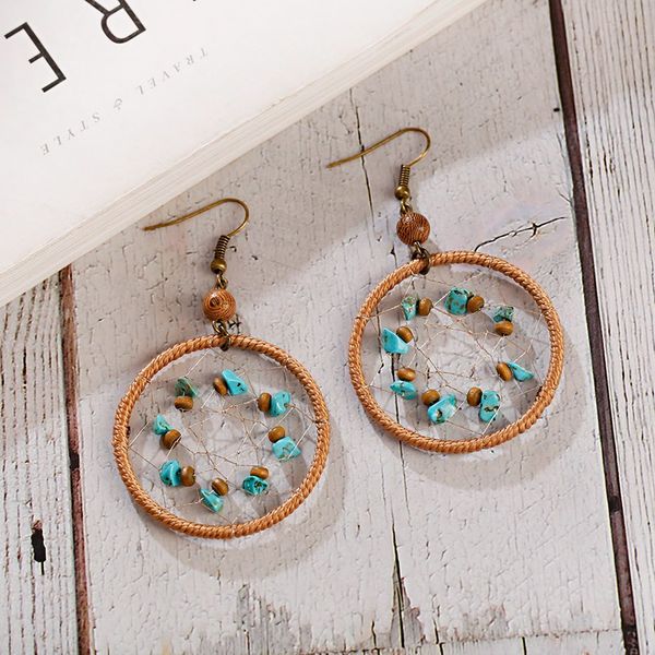 anqi simple dream catcher earrings bohemian ethnic big round circle blue stone beads drop dangle earrings for women kolczyki, Silver
anqi simple dream catcher earrings bohemian ethnic big round circle blue stone beads drop dangle earrings for women kolczyki, Silver