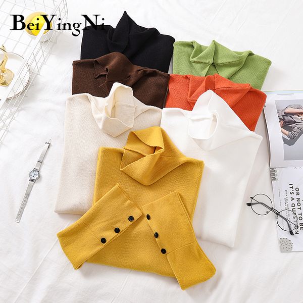 beiyingni long sleeve sweater women solid color warm women's turtleneck knitted vintage jumper femme 2019 hiver truien dames top, White;black
beiyingni long sleeve sweater women solid color warm women's turtleneck knitted vintage jumper femme 2019 hiver truien dames top, White;black