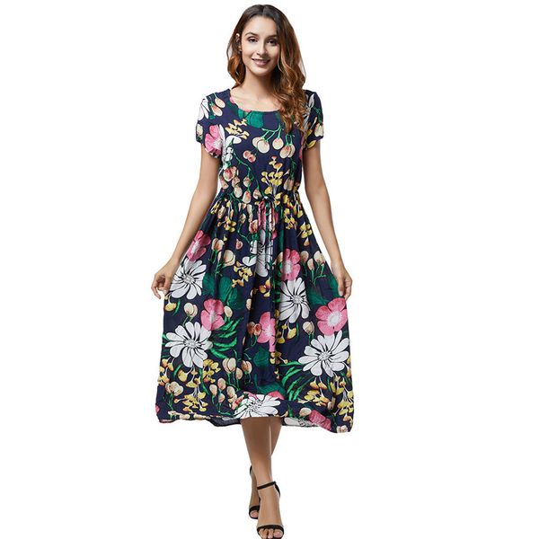 dress lady's vintage spring summer women vestidos print summer bohemian dress short sleeve soft for women streetwear, Black;gray
dress lady's vintage spring summer women vestidos print summer bohemian dress short sleeve soft for women streetwear, Black;gray