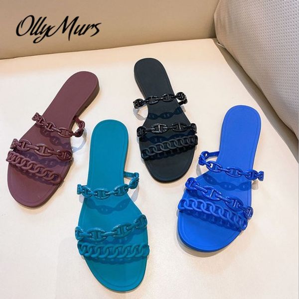 ollymurs new pvc chain slippers open toe narrow band flats outdoor slippers shoes women, Black
ollymurs new pvc chain slippers open toe narrow band flats outdoor slippers shoes women, Black