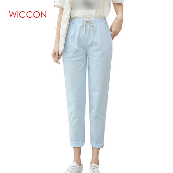 new women casual summer autumn big size long trousers solid elastic waist cotton linen pants ankle length haren pants, Black;white
new women casual summer autumn big size long trousers solid elastic waist cotton linen pants ankle length haren pants, Black;white