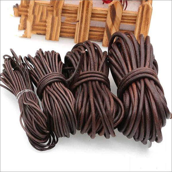 old retro brown round leather first layer of cord material bracelet necklace jewelry handmade rope, Black;white
old retro brown round leather first layer of cord material bracelet necklace jewelry handmade rope, Black;white