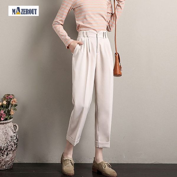 mazerout casual high waist beige pants women summer spring red ladies office trousers zipper pocket solid female pencil pants, Black;white
mazerout casual high waist beige pants women summer spring red ladies office trousers zipper pocket solid female pencil pants, Black;white