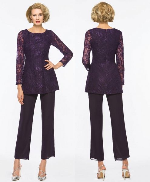 dark purple mother of the bride pant suits for weddings two pieces lace appliqued long sleeve mothers formal wear outfit garment, Black;red
dark purple mother of the bride pant suits for weddings two pieces lace appliqued long sleeve mothers formal wear outfit garment, Black;red