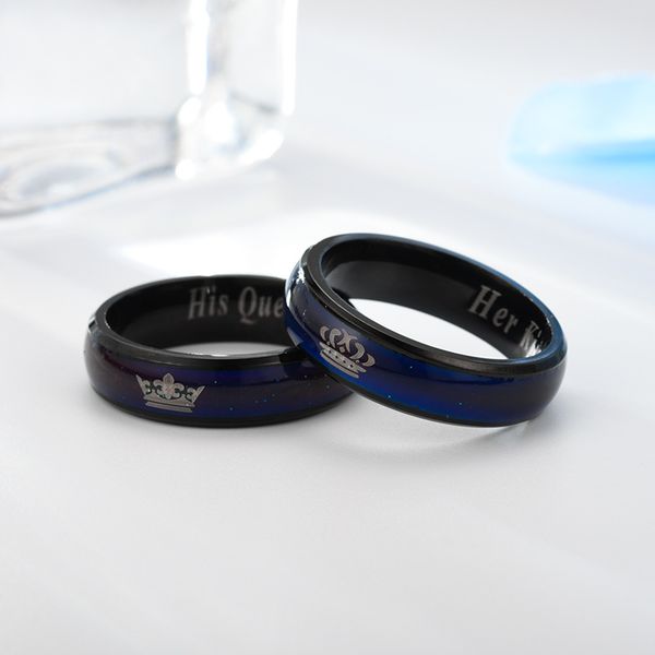 ramos her king his queen wedding rings colorful changing couple crown rings for lover stainless steel a wedding ring, Slivery;golden
ramos her king his queen wedding rings colorful changing couple crown rings for lover stainless steel a wedding ring, Slivery;golden