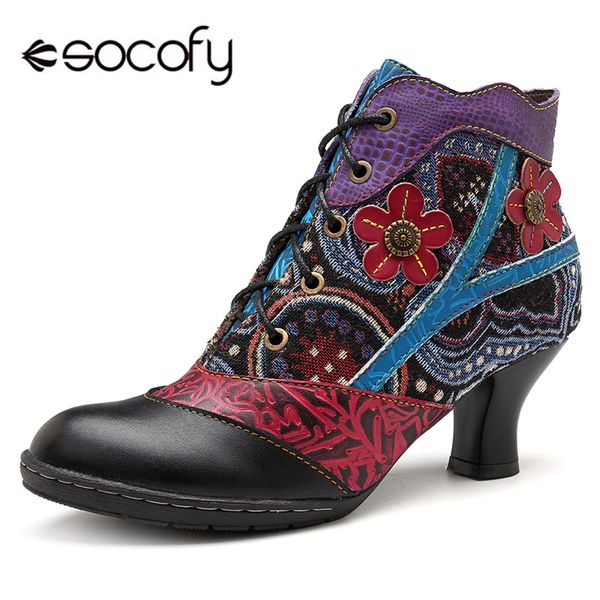 socofy retro bohemian women boots genuine leather splicing handmade flower ankle boots for women shoes woman autumn winter 2018, Black
socofy retro bohemian women boots genuine leather splicing handmade flower ankle boots for women shoes woman autumn winter 2018, Black
