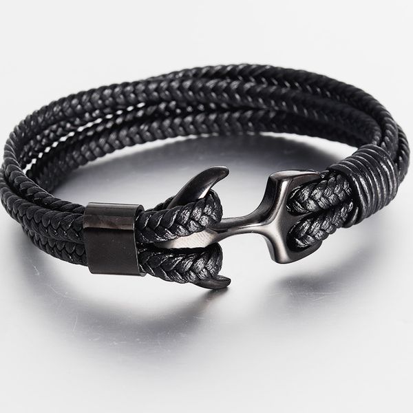 woven bracelets bangles genuine leather bracelet anchor interface harm bracelets for women and men dropshipping, Black
woven bracelets bangles genuine leather bracelet anchor interface harm bracelets for women and men dropshipping, Black
