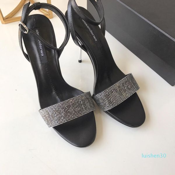 2020 new arrival luxury designer women metal stiletto diamond upper narrow band high-heeled 9cm sandals l30, Black
2020 new arrival luxury designer women metal stiletto diamond upper narrow band high-heeled 9cm sandals l30, Black