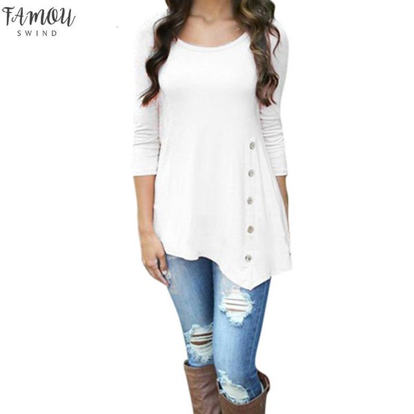 new tshirt women long sleeve loose button shirt female trim solid color round neck irregular tunic autumn 100% cotton spring cotton, White
new tshirt women long sleeve loose button shirt female trim solid color round neck irregular tunic autumn 100% cotton spring cotton, White