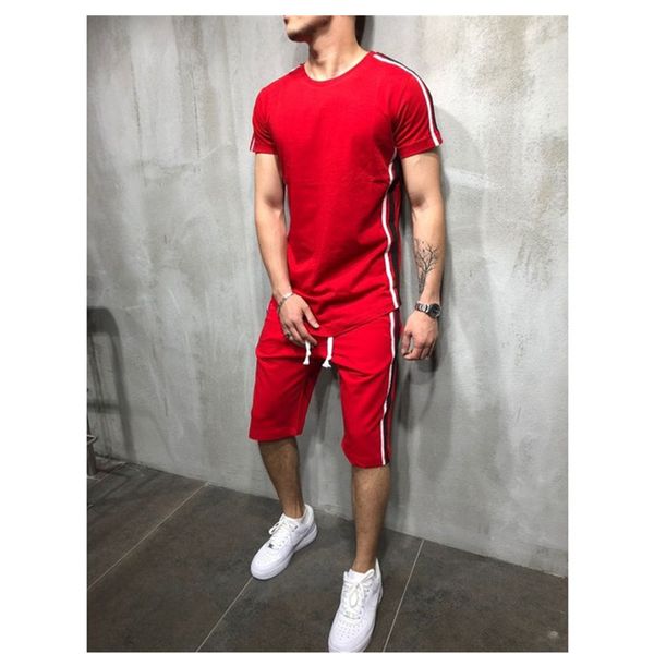 men's tshirt 2-piece summer cotton short-sleeved t-shirt/shorts track and field suit, Gray
men's tshirt 2-piece summer cotton short-sleeved t-shirt/shorts track and field suit, Gray