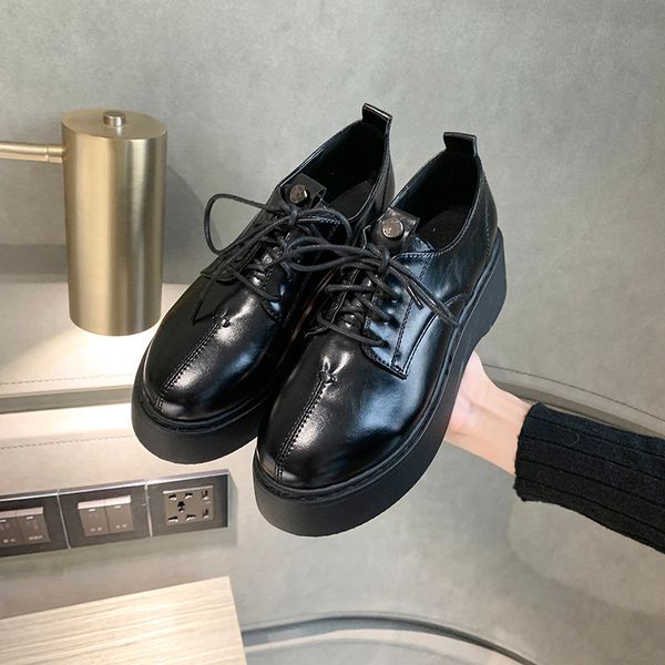 all-match womens derby shoes round toe shallow mouth clogs platform casual female sneakers women's moccasins modis leather, Black
all-match womens derby shoes round toe shallow mouth clogs platform casual female sneakers women's moccasins modis leather, Black