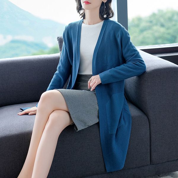 coat mantle women's 2019 autumn and winter new style mid-length versatile large size slimming loose-fit jacquard coat shawl wome, Blue;black
coat mantle women's 2019 autumn and winter new style mid-length versatile large size slimming loose-fit jacquard coat shawl wome, Blue;black
