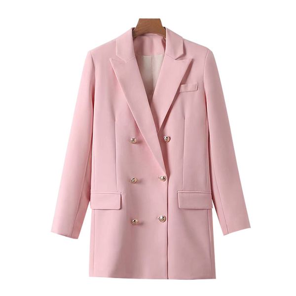 women 2020 fashion office wear double breasted blazers coat vintage long sleeve pockets female outerwear chic, White;black
women 2020 fashion office wear double breasted blazers coat vintage long sleeve pockets female outerwear chic, White;black