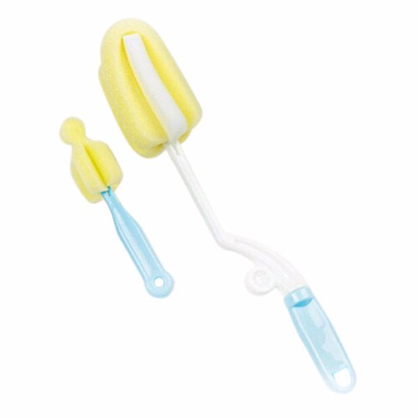 rotating spin sponge brush baby milk feeding bottle nipple cleaning scrubber brushes sponges cleaning brushes 360 degree 1 pc