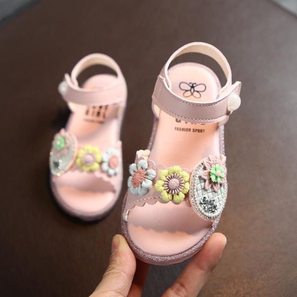 toddler infant kids baby girls cute floral soft princess shoes beach sandals baby girls bohemian casual flower sandals, Black;red