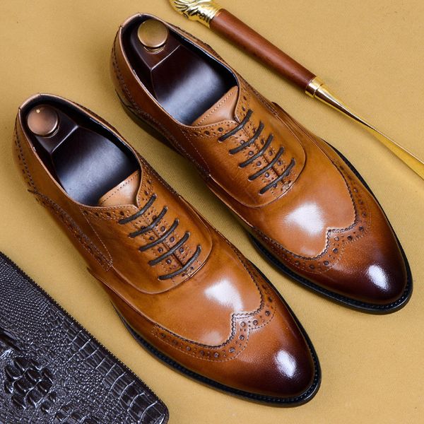 mens formal shoes leather oxford shoes for men dressing wedding men's brogues office lace up male dress, Black
mens formal shoes leather oxford shoes for men dressing wedding men's brogues office lace up male dress, Black