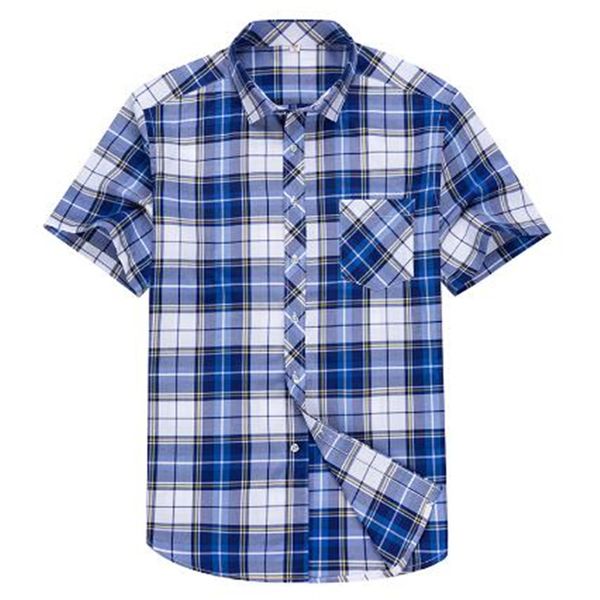 checkered shirts for men summer short sleeved leisure slim fit plaid shirt square collar soft causal male with front pocket, White;black
checkered shirts for men summer short sleeved leisure slim fit plaid shirt square collar soft causal male with front pocket, White;black