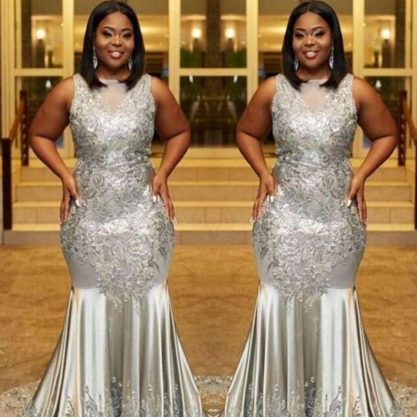 silver mermaid prom dresses luxury lace applique sequins sweep train custom made plus size evening party gowns formal occasiom wear, Black
silver mermaid prom dresses luxury lace applique sequins sweep train custom made plus size evening party gowns formal occasiom wear, Black