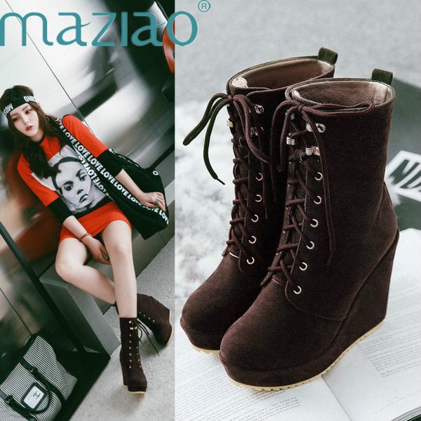 wedge boots women super high heels fashion ankle boots women comfortable platform shoes short large size32-43 maziao, Black
wedge boots women super high heels fashion ankle boots women comfortable platform shoes short large size32-43 maziao, Black