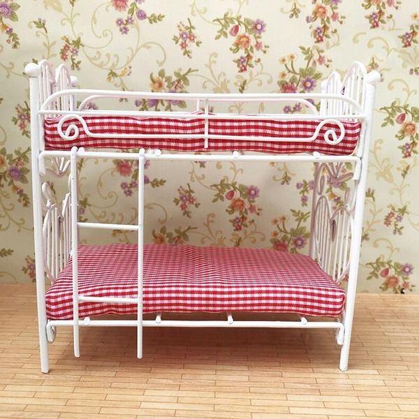 kids mini dollhouse plastic iron frame two-bunk bed set toy dollhouse miniature furniture toys for doll accessories y200428
kids mini dollhouse plastic iron frame two-bunk bed set toy dollhouse miniature furniture toys for doll accessories y200428