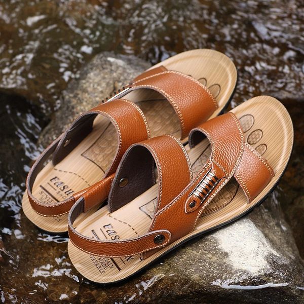 beach cowhide breathable men's genuine leather shoes summer buckle sandals new style whole transaction students slippers shoe do, Black
beach cowhide breathable men's genuine leather shoes summer buckle sandals new style whole transaction students slippers shoe do, Black