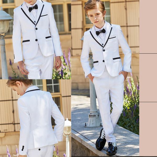 2019 new fashion white boy formal wear notch lapel boy kid clothes for wedding birthday party (jacket+pants+bow+vest), Black
2019 new fashion white boy formal wear notch lapel boy kid clothes for wedding birthday party (jacket+pants+bow+vest), Black