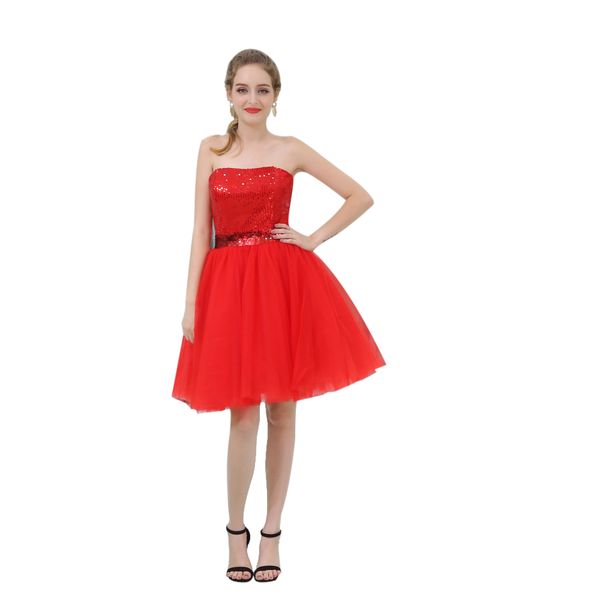 mb054 strapless sequined and tulle short mini red prom dresses 2019 plus size with sash party dress girls a-line night dress, Black
mb054 strapless sequined and tulle short mini red prom dresses 2019 plus size with sash party dress girls a-line night dress, Black