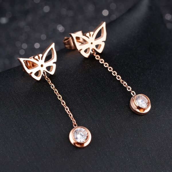 fashion- drop earrings stainless steel link chain butterfly earring for women girl weeding jewelry decoration, Silver
fashion- drop earrings stainless steel link chain butterfly earring for women girl weeding jewelry decoration, Silver
