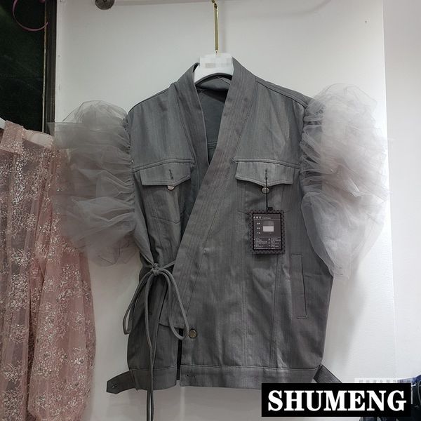 high street denim vest for women new fashion spring summer ruffles splicing mesh jeans vest jacket streetwear loose waistcoat, Black;white
high street denim vest for women new fashion spring summer ruffles splicing mesh jeans vest jacket streetwear loose waistcoat, Black;white
