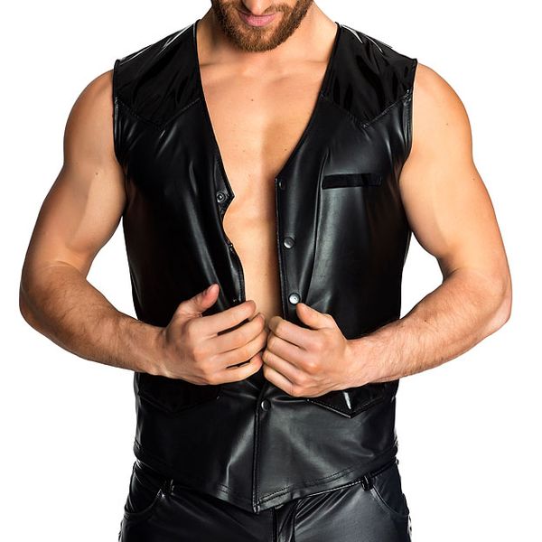 wetlook patent leather vests men waistcoat punk v-neck men's clothing club stage men vests black, Black;white
wetlook patent leather vests men waistcoat punk v-neck men's clothing club stage men vests black, Black;white