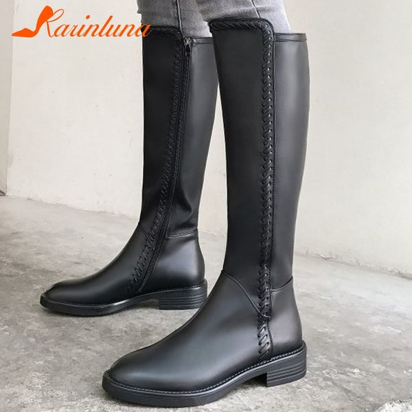 karin women knee high boots genuine cow leather classic autumn winter boots zip round toe low heel shoes female, Black
karin women knee high boots genuine cow leather classic autumn winter boots zip round toe low heel shoes female, Black
