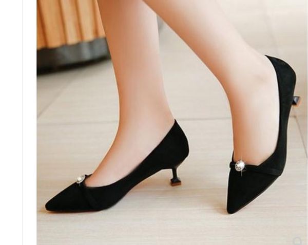 womens shoes in spring and autumn with new style high heel fine heel pointed end suede water drill353, Black
womens shoes in spring and autumn with new style high heel fine heel pointed end suede water drill353, Black