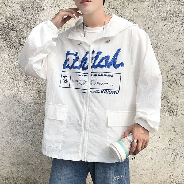 2020 spring and summer new youth popular men's thin section loose letter printed hooded jacket fashion casual sunscreen clothing, Black;brown
2020 spring and summer new youth popular men's thin section loose letter printed hooded jacket fashion casual sunscreen clothing, Black;brown