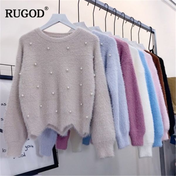 rugod new fashion female sweater 2019 autumn winter casual o-neck long sleeve knitted beading pullovers for women sueter mujer, White;black
rugod new fashion female sweater 2019 autumn winter casual o-neck long sleeve knitted beading pullovers for women sueter mujer, White;black
