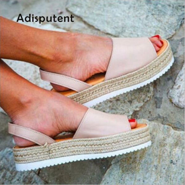 ladies sandals summer nice fashion women sandals flat platform shoes woven woman straw shoes wedges casual slip-on, Black
ladies sandals summer nice fashion women sandals flat platform shoes woven woman straw shoes wedges casual slip-on, Black