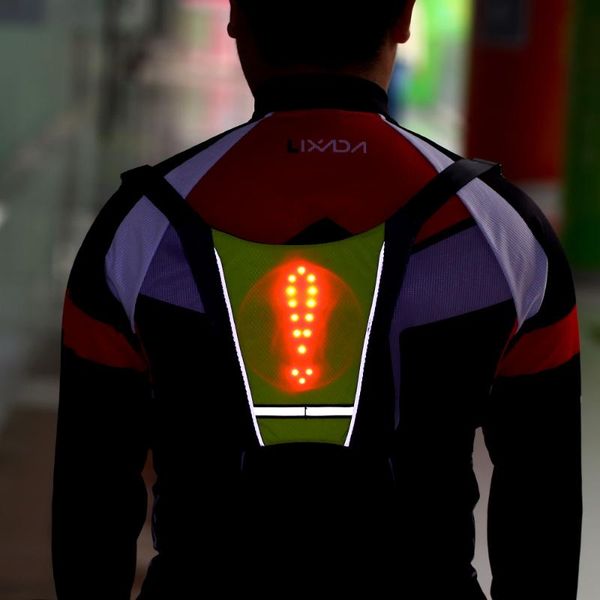 usb rechargeable cycling vest reflective vest backpack with led turn signal light remote control outdoor sport safety bag gear, Black
usb rechargeable cycling vest reflective vest backpack with led turn signal light remote control outdoor sport safety bag gear, Black