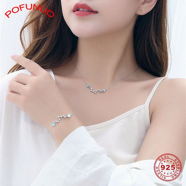 pofunuo 925 sterling silver luck star moon stone necklace korean style valentine's day gift chokers short necklace bracelet set
pofunuo 925 sterling silver luck star moon stone necklace korean style valentine's day gift chokers short necklace bracelet set