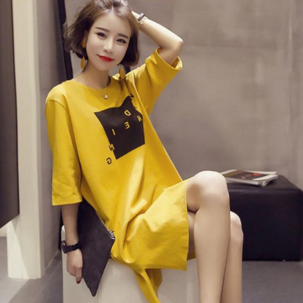 summer harajuku printed t shirt dress casual half sleeve straight long shirt school girls dresses, Black;gray
summer harajuku printed t shirt dress casual half sleeve straight long shirt school girls dresses, Black;gray