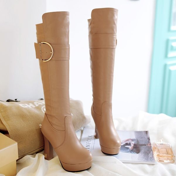 big size 9 10 11 12 thigh high boots knee high boots over the knee boots women ladies bootsbelt buckle sleeve waterproof table, Black
big size 9 10 11 12 thigh high boots knee high boots over the knee boots women ladies bootsbelt buckle sleeve waterproof table, Black