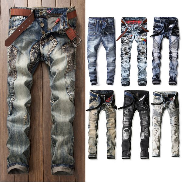 newbalmainmens ripped biker jeans slim fit motorcycle biker denim for men fashion designer jeans 2020 diesel skinny luxury good quality, Blue
newbalmainmens ripped biker jeans slim fit motorcycle biker denim for men fashion designer jeans 2020 diesel skinny luxury good quality, Blue