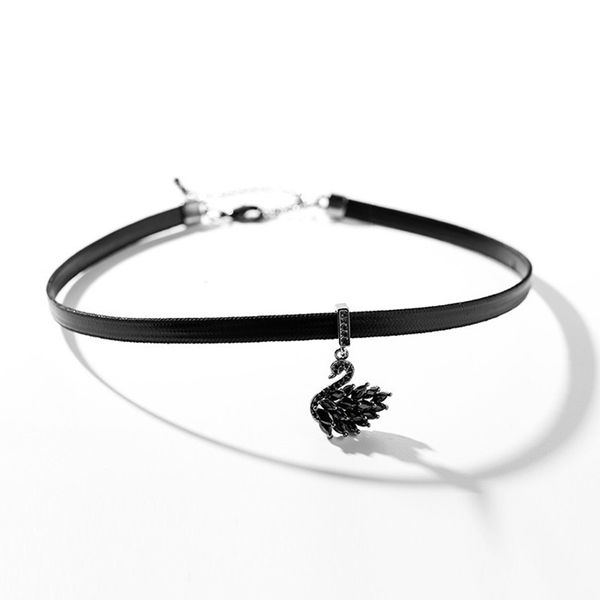 shi crystal black classic clavicle short chain necklace with female personality joker adorn article, Silver
shi crystal black classic clavicle short chain necklace with female personality joker adorn article, Silver