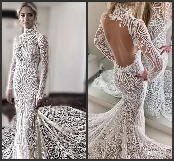 elegant full lace wedding dresses high neck long sleeves backless bridal gowns sweep train open back mermaid wedding dress 2019 new, White
elegant full lace wedding dresses high neck long sleeves backless bridal gowns sweep train open back mermaid wedding dress 2019 new, White