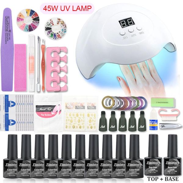 45w uv nail lamp manicure set 10/6 color gel nail polish acrylic kit gel varnish polish uv extension set art tools
45w uv nail lamp manicure set 10/6 color gel nail polish acrylic kit gel varnish polish uv extension set art tools